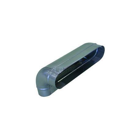 ALDES Coude vertical oblong galvanisé 90° CVO - L 325mm x H 130mm