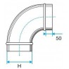 ALDES Coude vertical oblong galvanisé 90° CVO - L 425mm x H 130mm