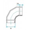 ALDES Coude vertical oblong galvanisé 90° CVO - L 490mm x H 130mm