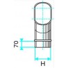 ALDES Coude horizontal oblong galvanisé CHO à 30° - L 360mm x H 80mm