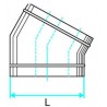 ALDES Coude horizontal oblong galvanisé CHO à 30° - L 360mm x H 80mm