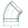 ALDES Coude horizontal oblong galvanisé CHO à 45° - L 350mm x H 100mm