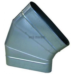 ALDES Coude horizontal oblong galvanisé CHO à 45° - L 880mm x H 215mm