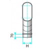 ALDES Coude horizontal oblong galvanisé CHO à 45° - L 880mm x H 215mm