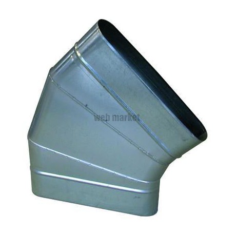 ALDES Coude horizontal oblong galvanisé CHO à 45° - L 850mm x H 265mm