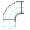ALDES Coude horizontal oblong galvanisé CHO à 90° - L 515mm x H 215mm