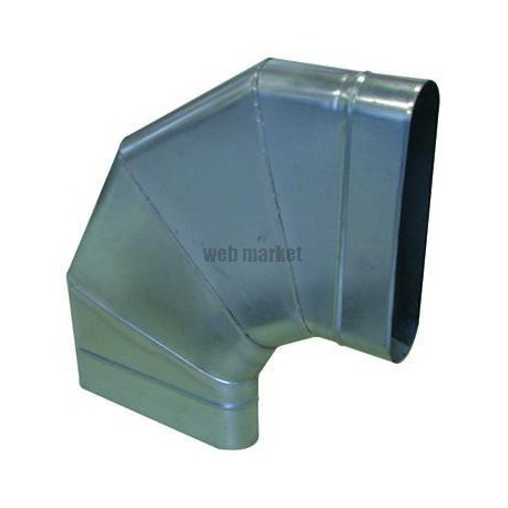 ALDES Coude horizontal oblong galvanisé CHO à 90° - L 895mm x H 415mm