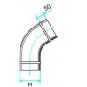 ALDES Coude vertical oblong galvanisé CVO à 45° - L 450mm x H 100mm