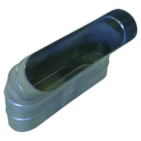 ALDES Coude vertical oblong galvanisé CVO à 45° - L 545mm x H 165mm