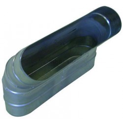 ALDES Coude vertical oblong galvanisé CVO à 45° - L 820mm x H 320mm