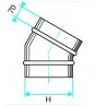 ALDES Coude vertical oblong galvanisé CVO à 30° - L 515mm x H 215mm