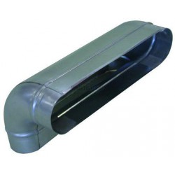 ALDES Coude vertical oblong galvanisé CVO à 90° - L 700mm x H 165mm