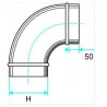 ALDES Coude vertical oblong galvanisé CVO à 90° - L 645mm x H 265mm