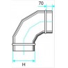 ALDES Coude vertical oblong galvanisé CVO à 90° - L 975mm x H 265mm