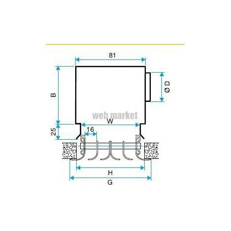 ALDES Diffuseur linéaire soufflage 1 fente alu anodisé avec registre ALD611 1150mm