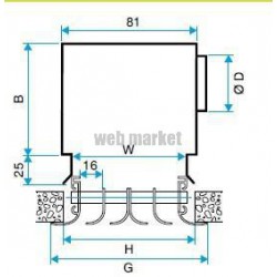 ALDES Diffuseur linéaire soufflage 4 fentes alu anodisé avec registre ALD614 1150mm