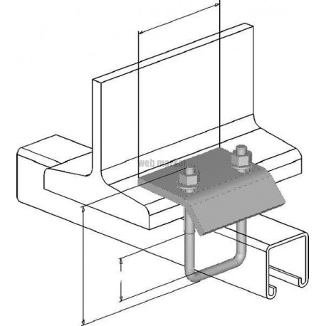 ALDES Etrier fils pour rail 41/21 et 41/41 - Fixation des rails sur IPN