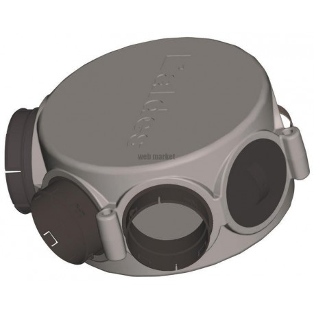 Caisson répartiteur PPE équipé d 1 piquage D160, 1 D125 et 6 D80