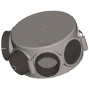 Caisson répartiteur PPE équipé d 1 piquage D160, 1 D125 et 6 D80