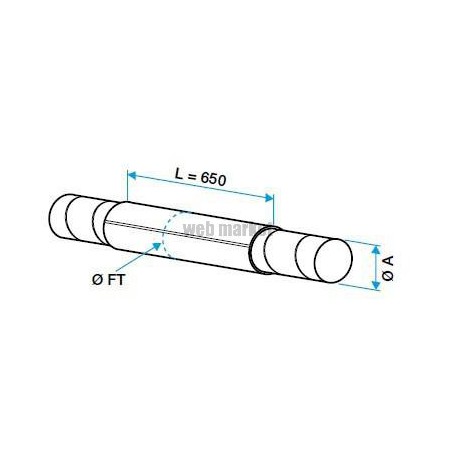 ALDES Fourreau de traversé de terrasse - L 650 - Diamètre 500