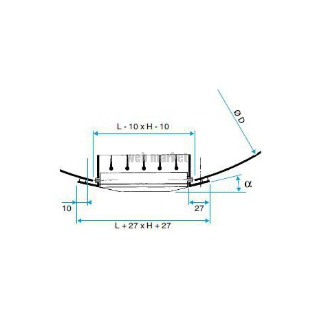 ALDES Grille sur conduit simple déflexion de reprise en acier GD 102 - 425x75 mm