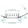 ALDES Grille sur conduit simple déflexion de reprise en acier GD 102 - 625x75 mm