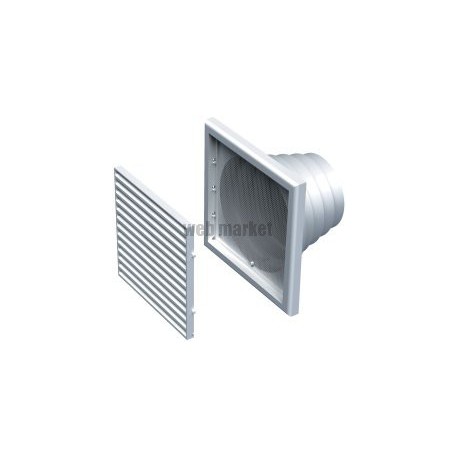 Grille extérieure carrée GPA 186x186 mm plastique - blanc