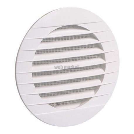 Grille extérieure ronde plastique GPA D 160 mm - blanc