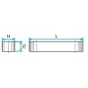 ALDES Piquage droit oblong sur plat galvanisé PDOP - L 325mm x H 130mm