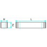 ALDES Piquage droit oblong sur plat galvanisé PDOP - L 410mm x H 165mm