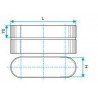ALDES Raccord mâle oblong galvanisé RMO - L 950mm x H 320mm