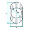 ALDES Réduction concentrique oblongue cylindrique RCOC-L 880 x H 215mm-Diamètre 450mm