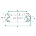 ALDES Réduction oblongue tangentielle sur plat ROTP - L 645 x H 265mm / l 490 x h130mm