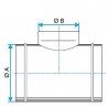 ALDES Té Equerre aluminium : TE 90° - Diamètre 315/315
