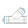 ALDES Té Oblique Galvanisé : TO 45° - Diamètre 560/500