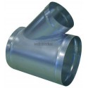 ALDES Té Oblique Galvanisé : TO 45° - Diamètre 250/125 mm