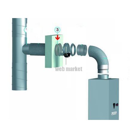 ALDES Manchette inox diamètre 116 mm côté VMC pour les bouches gaz BAZ