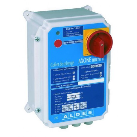 ALDES Axone Micro II - 1 Vitesse / Désenfumage - Monophasé 230 V - 16.7A