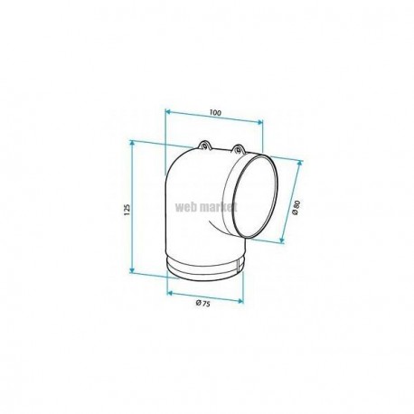 Coude equerre D80 (sachet de 10)