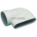 Coude Minigaine blanc mixte horizontal équivalent D125 (60x200)