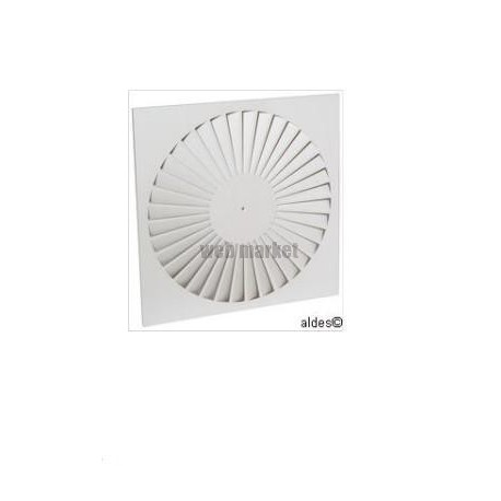 ALDES Diffuseur fixe hélicoïdal pour dalle plafond 600x600 acier blanc SF 786