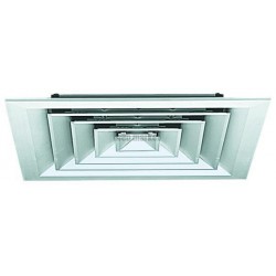 ALDES Diffuseur carré fixe 4 voies acier blanc plafond SF 704 375x375mm