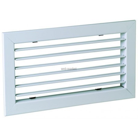 ALDES Grille simple déflexion de reprise en acier SC 101 fixation par clips 400x150