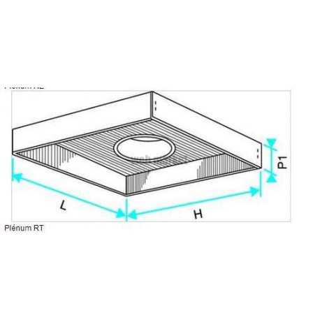 ALDES Plénum RT F0 avec piquage sur le dessus D315 pour diffuseur SF/AF704 375x375 mm