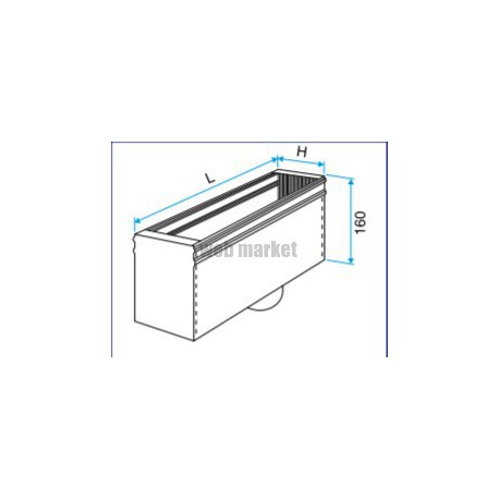 ALDES Plénum en acier pour grille avec piquage sur lSuparrière MT F3 300x300 D250