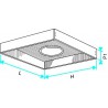 ALDES Plénum RT F0 avec piquage sur le dessus D160 pour diffuseur SF/AF704 225x225 mm
