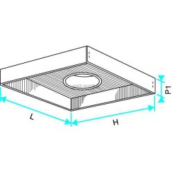 ALDES Plénum RT F0 avec piquage sur le dessus D355 pour diffuseur SF/AF704 472x472 mm