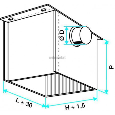 ALDES Plénum RE F0 avec piquage sur le côté D315 pour diffuseur SF/AF704 375x375 mm
