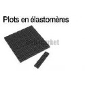 ALDES Lot de 4 plots élastomères en néoprène noir 45x45 mm épaisseur 20 mm
