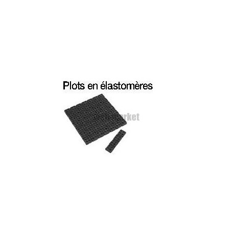 ALDES Plaque de 81 plots élastomères en néoprène noir 440x440 mm épaisseur 20 mm